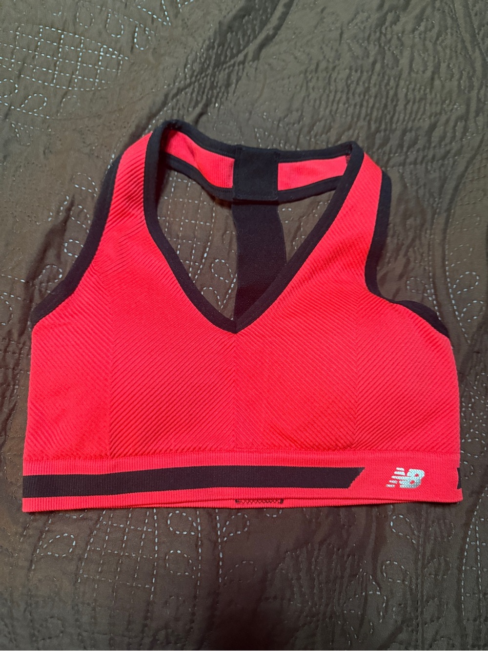 New Balance Red and Black Racerback Sports Bra